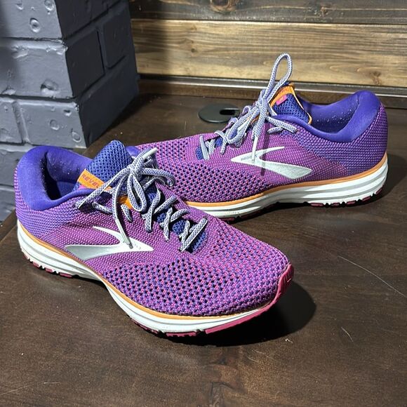 Brooks Revel 2 Purple Orange Running Walking Comfort Shoes Size 11.5 - Picture 5 of 11